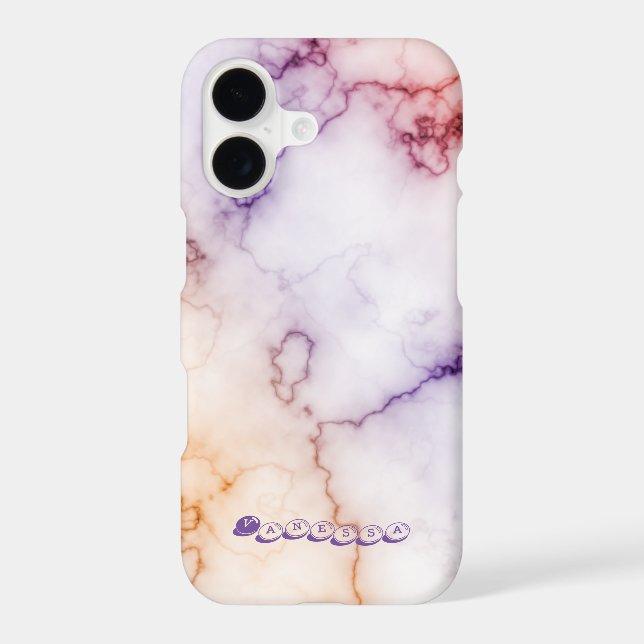 Colour Marble Pattern Personalisation iPhone Case (Back)