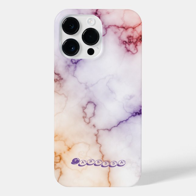 Colour Marble Pattern Personalisation iPhone Case (Back)