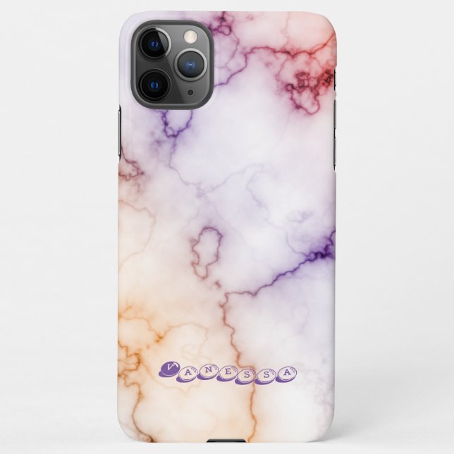 Colour Marble Pattern Personalisation iPhone Case (Back)