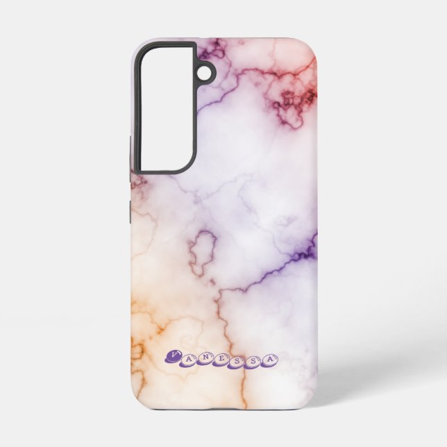 Colour Marble Pattern Personalisation Samsung Galaxy S22 Case (Back)