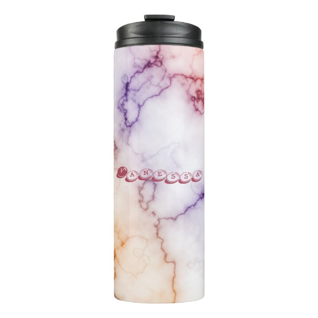 Colour Marble Pattern Personalisation Thermal Tumbler (Front)