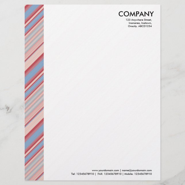 Colour Margin - Stripes 310515 (012) Letterhead Template (Front)