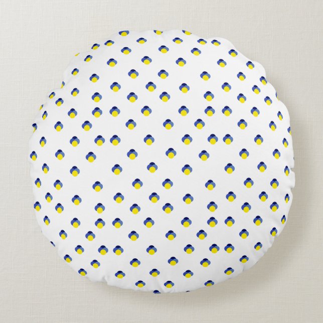 Colour Match Circle Block Design Round Cushion (Front)