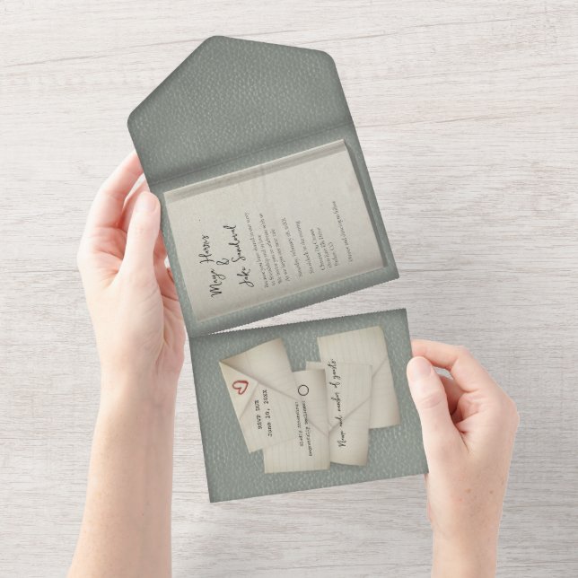 Colour Match Love Note Book Wedding Invitation (Tearaway)