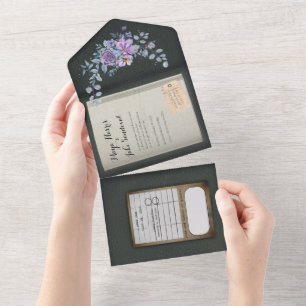 Colour Match Watercolor Book Wedding Invitation