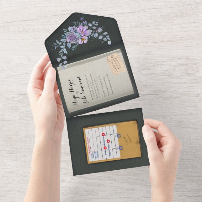 Colour Match Watercolor Book Wedding Invitation (Tearaway)