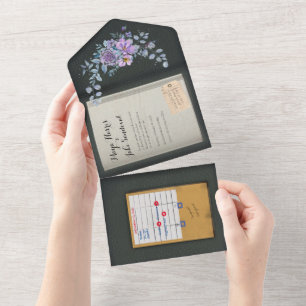 Colour Match Watercolor Book Wedding Invitation