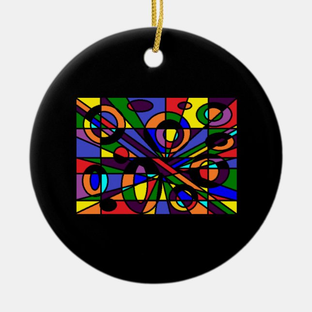Colour Maze Ceramic Tree Decoration (Front)