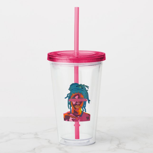 Colour Me 16oz, Fuchsia Pink Acrylic Tumbler (Front)