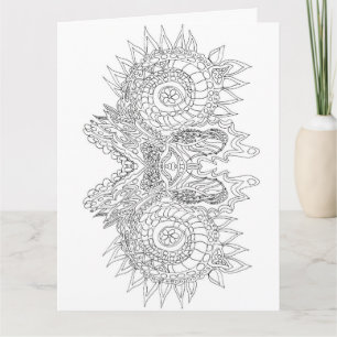 colour me abstract doodle greeting card