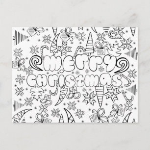"Colour me" anti stress "Merry Christmas" card