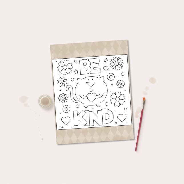 Colour Me Be Kind Cat Inspirational Activity Cards (Creator Uploaded)