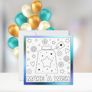 Colour Me Birthday Make a Wish   Activity Card
