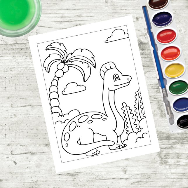 Colour Me Brachiosaurus Dinosaur | Activity Cards (Creator Uploaded)