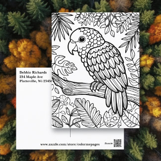 Colour Me Card | Amazon Parrot