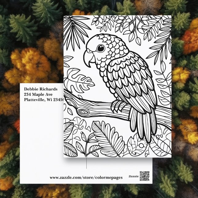 Colour Me Card | Amazon Parrot (Creator Uploaded)
