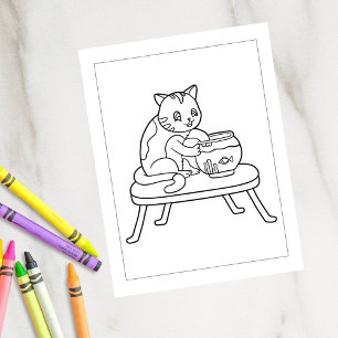 Colour Me Cat and Fishbowl Kids Activity Cards