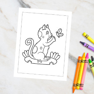 Colour Me Cat & Butterfly Kids Activity Cards