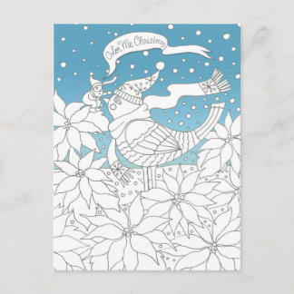 Colour Me Christmas Colouring Book Art Holiday Postcard