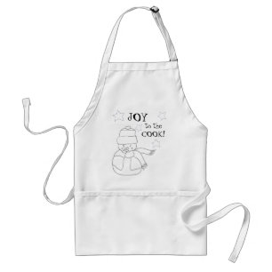 Colour-Me Christmas  SNOWMAN apron JOY TO THE COOK