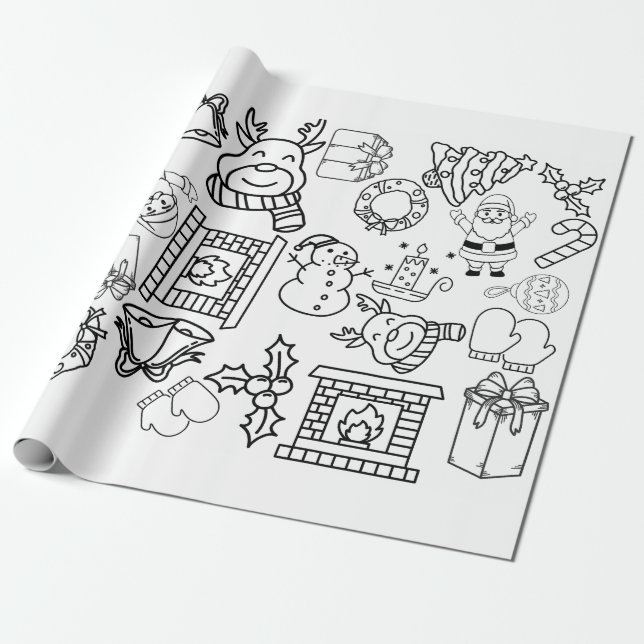 Colour Me - Christmas Wrapping Paper  (Unrolled)