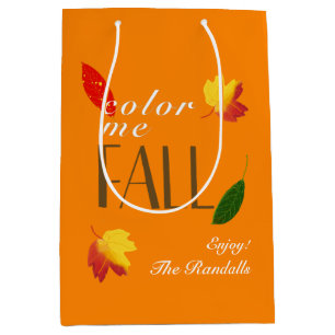 Colour Me Fall Personalised Medium Gift Bag