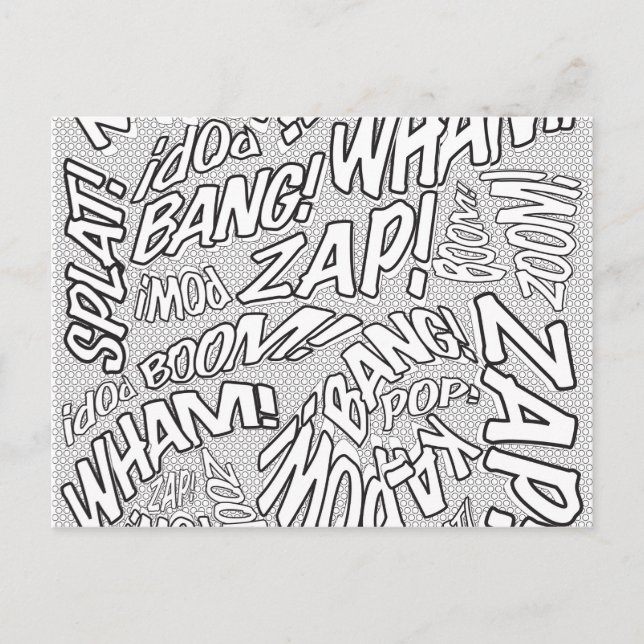 Colour Me Fun Retro Comic Book Pop Art Postcard (Front)