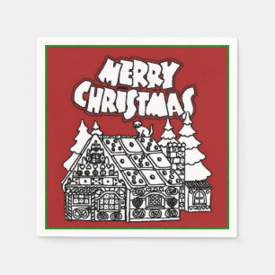 Colour Me Gingerbread House Christmas Napkins