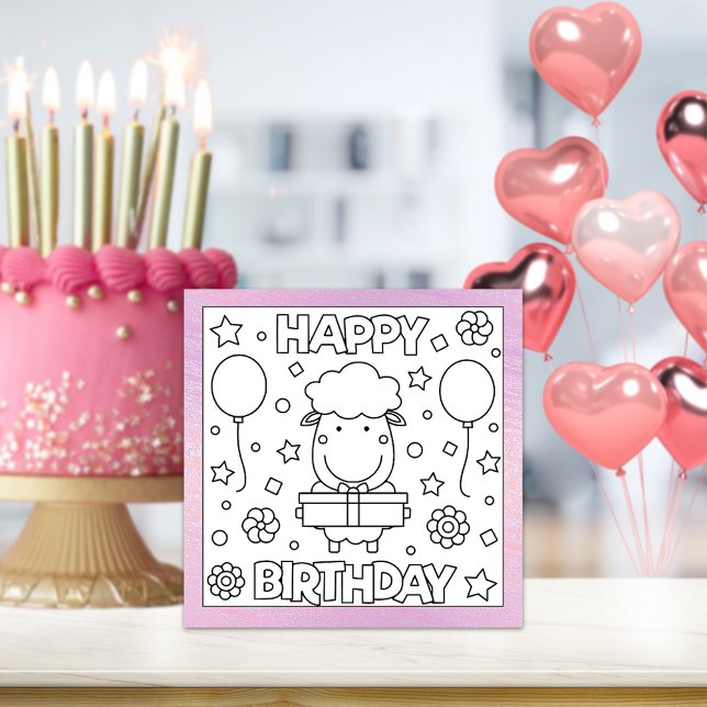 Colour Me Happy Birthday Lamb | Activity Card (Creator Uploaded)