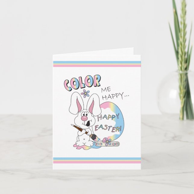 Colour Me Happy Easter Bunny Holiday Card (Front)