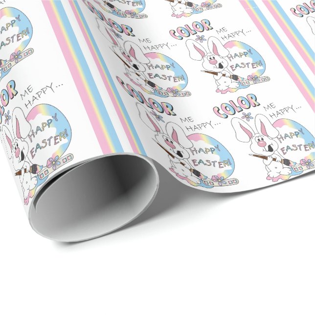 Colour Me Happy Easter Bunny Wrapping Paper (Roll Corner)