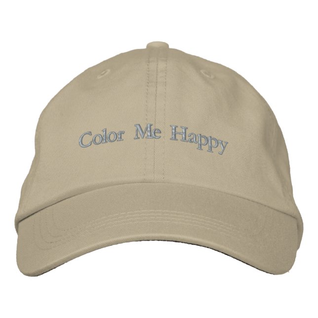 Colour Me Happy Minimalist Embroidered Hat (Front)