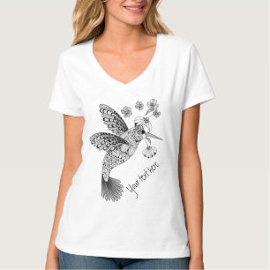 Colour Me Hummingbird Floral DIY T-Shirt