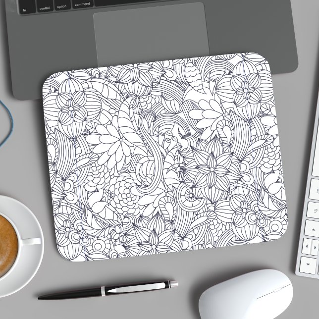 Colour Me In B4 Giving Botanical•Custom Mouse Mat (Color Me In B4 Giving Botanical•Custom Mouse Pad)