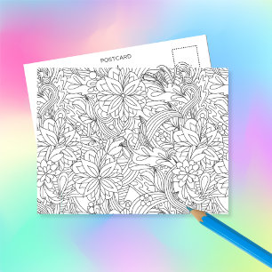 Colour Me In B4 Giving Flower•Custom Postcard