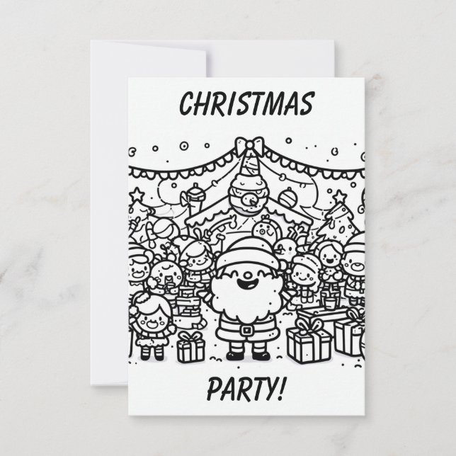 Colour Me in: Christmas party Invitation (Front)