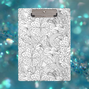 Colour Me In•Flower Pattern Clipboard