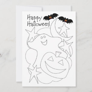 Colour Me Kids Halloween Card 