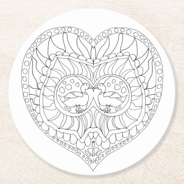 colour me love birds coaster (Front)