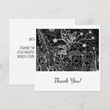 Colour-Me Magical Garden Thank You Card