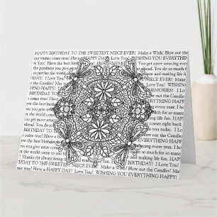 Colour Me Niece's Birthday Dragonflies Mandala C Card