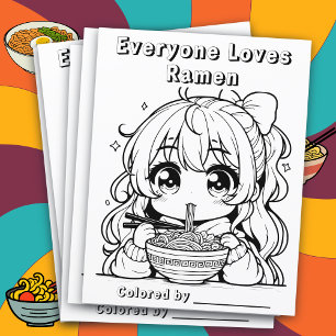 Colour Me Page   Anime Girl Eating Ramen