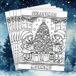 Colour Me Page | Christmas Morning Bulk<br><div class="desc">Colouring page featuring a little boy and girl opening presents on Christmas morning. You can buy these in bulk for a group of people at church,  school or a Christmas party.</div>