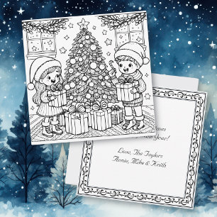 Colour Me Page Christmas Morning Card