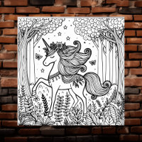 Colour Me Page | Unicorn in a Magical Forest