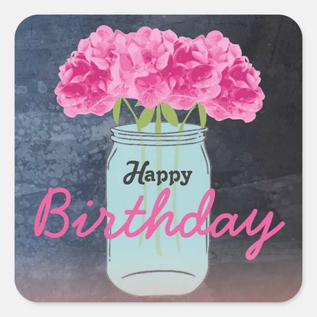 Colour me Pink Birthday Bouquet Stickers (Front)