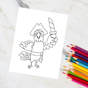 Colour Me Pirate Parrot   Activity Cards