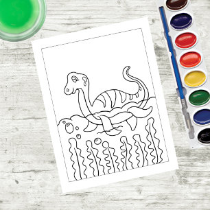Colour Me Plesiosaur Dinosaur Kids Activity Card