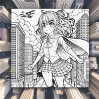 Colour Me Poster | Anime Superhero Girl