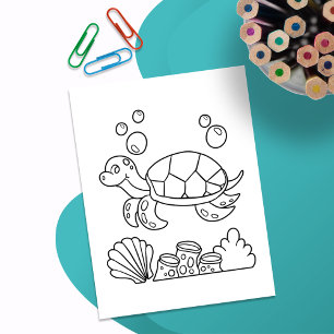 Colour Me Sea Turtle   Kids Activity Cards